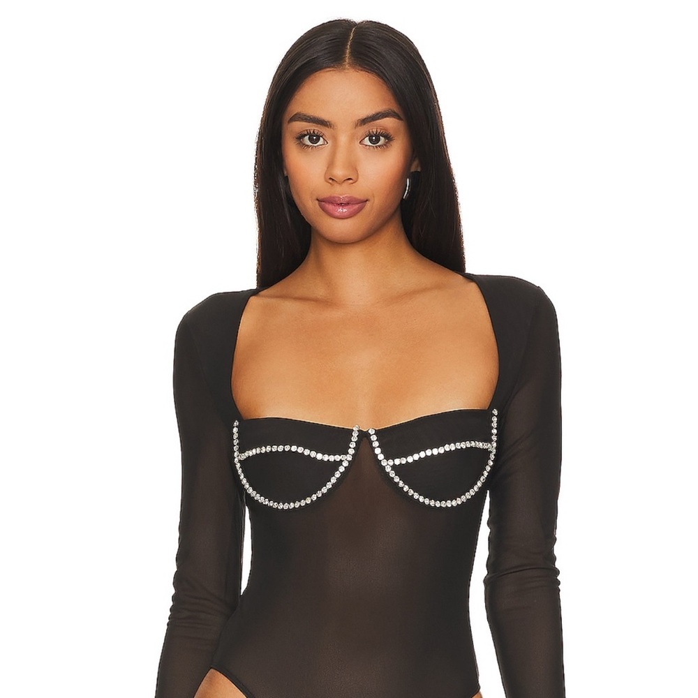 Bardot - Carter Diamante Bodysuit in Black | Size M